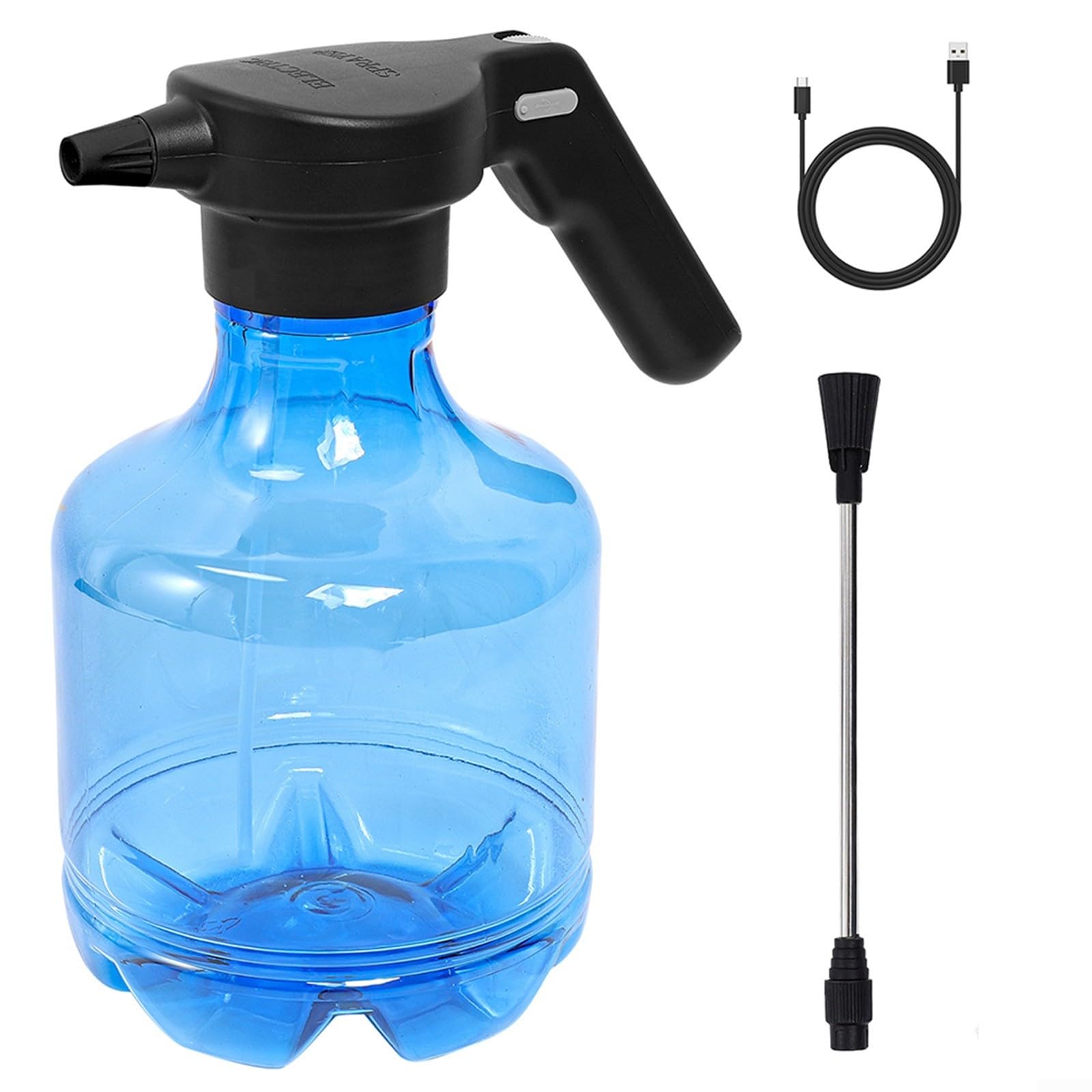 3.5L Garden Pressure Spray Bottle,Handheld Electric Water Sprayer with Extended Rod for Home Garden Indoor Outdoor Plants Watering Cleaning (Blue)