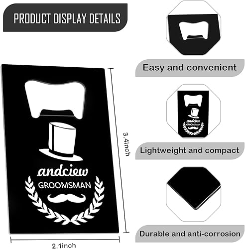 Miniatura 2 de Abrebotellas personalizados, tamaño de tarjeta de crédito, padrinos de boda, regalos para boda, despedida de soltero, abrebotellas de cerveza de