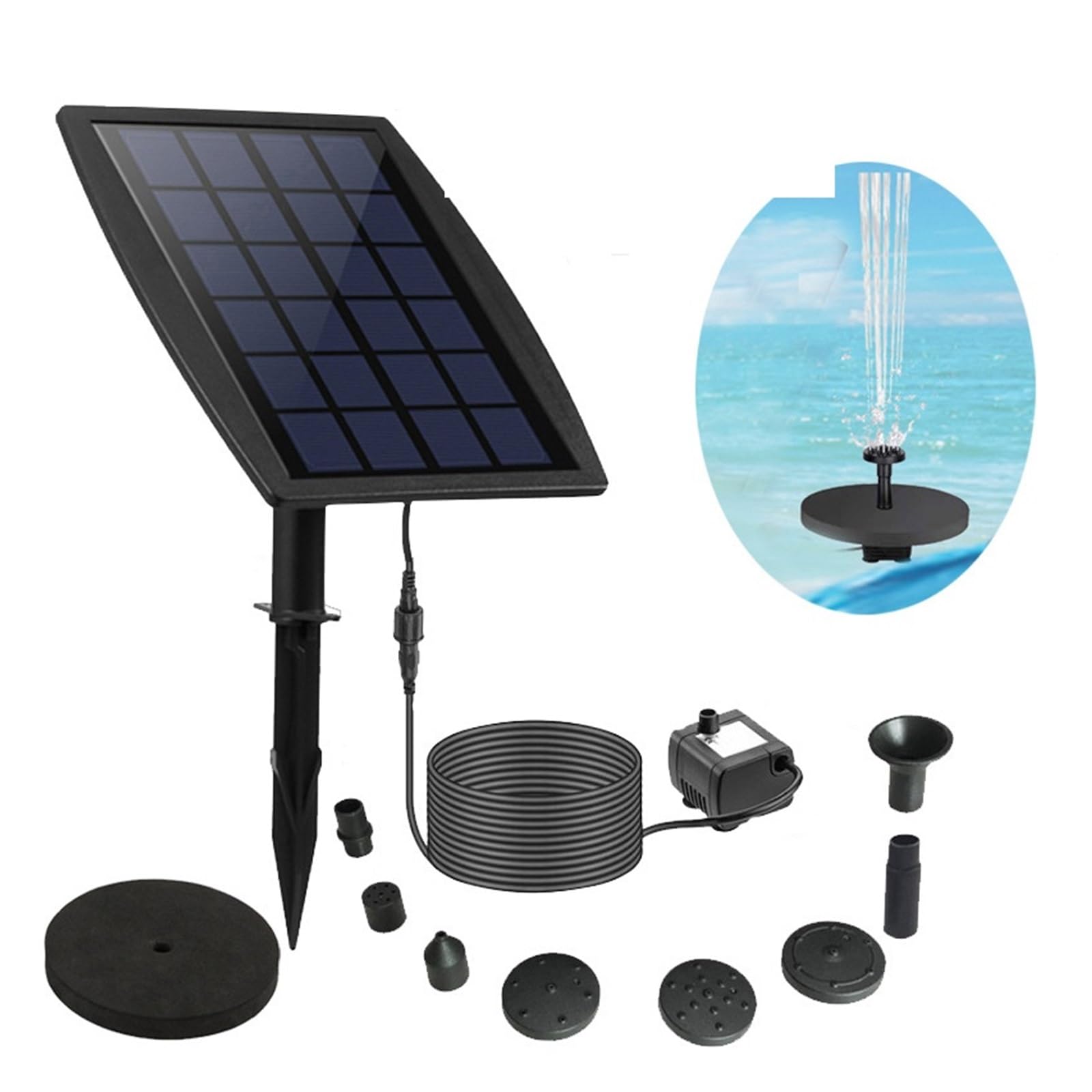 Joliane 2.5W Split Fountain 2.5W/5W Solar Fountain Pump Mini Solar Powered Fountain Floating Water Outdoor Bird Bath For Bird Bath Pond Garden Decoration(2.5W Split Fountain)