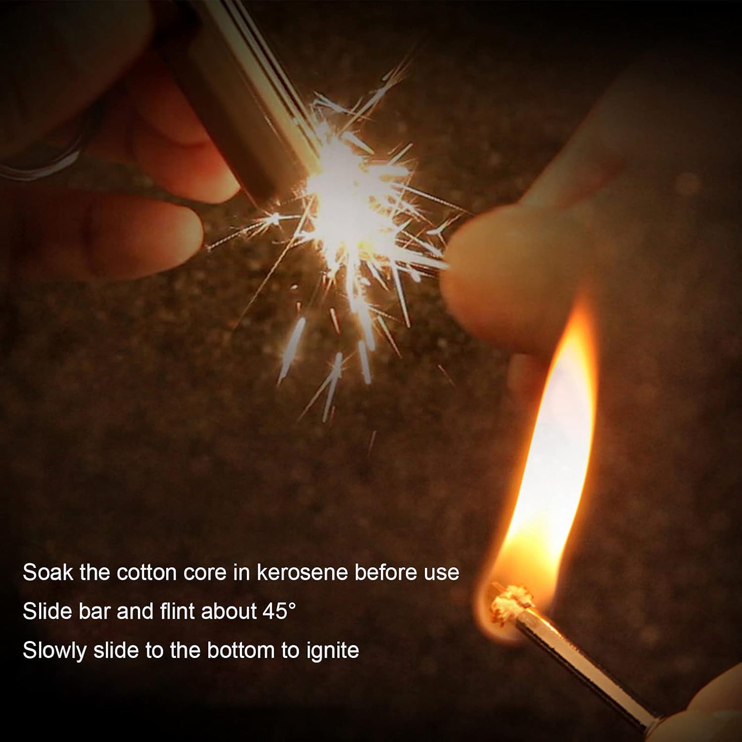 HB1 Kerosene Lighter Keychain Flint Metal Matchstick Fire Multi-Function Refillable Lighter Permanent Match Outdoor Waterproof Portable for Men
