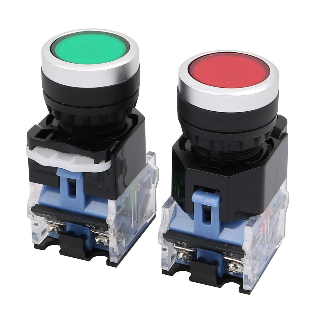 Aexit 2 Pcs Normal Open Button Switch Momentary Flat Head Ui440V Ith10A AC-15 DC-13 (45c46c477d1cbbe0dad76aca99f98ac0)