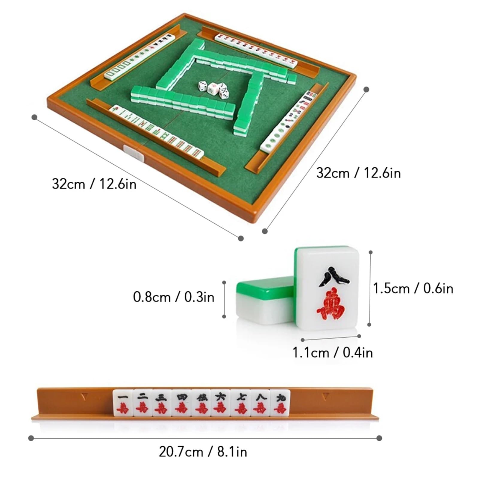 Tavolo da mahjong pieghevole Mini tavolo Mahjong pieghevole Set di gioco Mah Jong portatile for viaggi, tempo libero, intrattenimento al chiuso