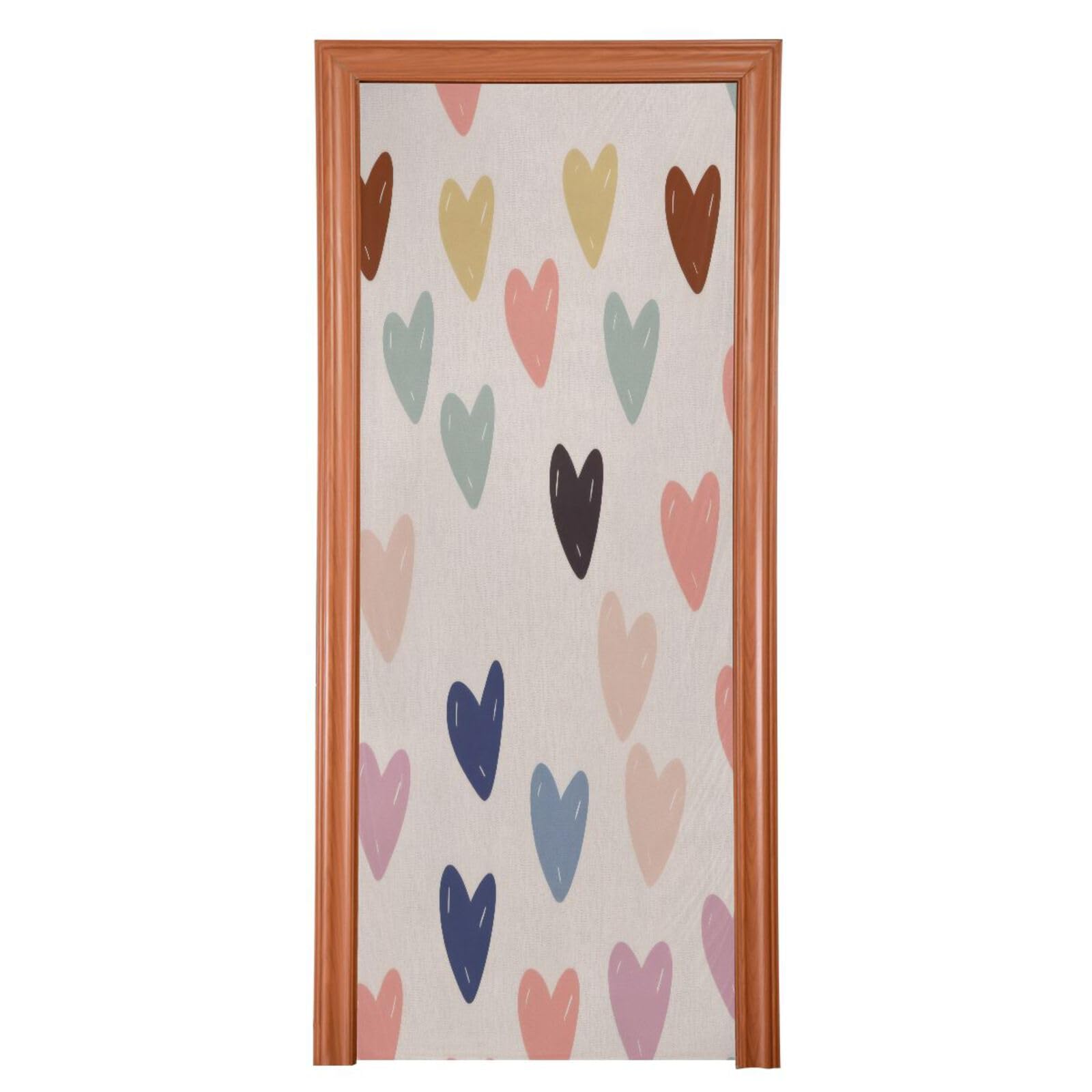 FLildon Colourful Hearts Valentines Day Door Cover Decoration, Party Accessory Porch Decor for Festive Ornament Room Door Covers 36 x 98 Inch