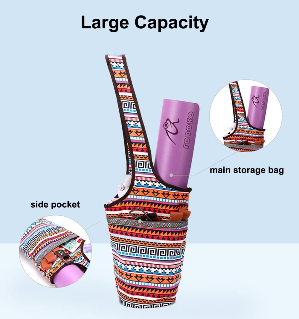 Tapis de Yoga Pliable - Sac de Transport en Toile Avec Fermeture Éclair et Bandoulière pour Exercice et Mobile