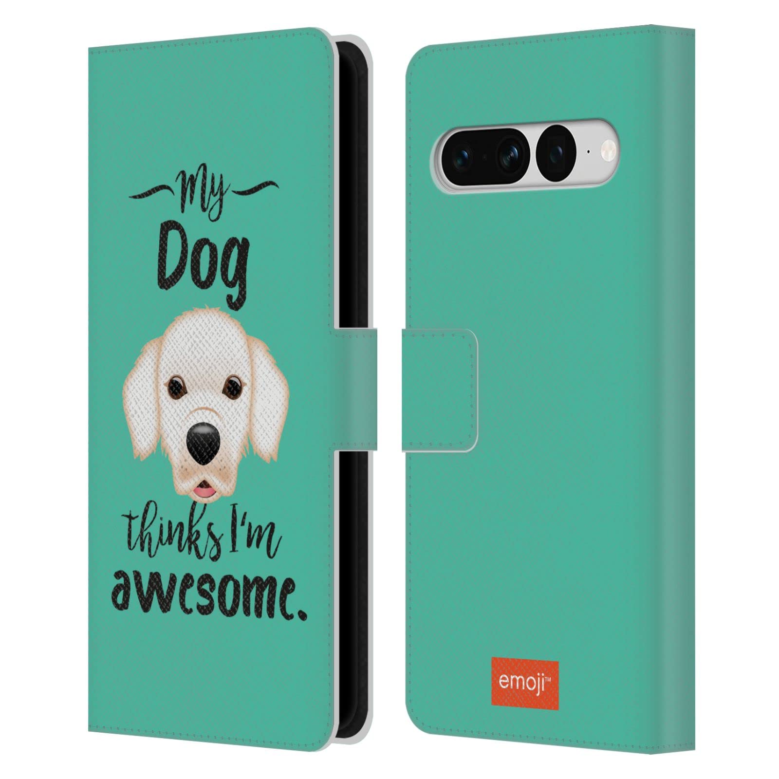 Head Case Designs Officially Licensed emoji® Labrador Dogs Leather Book Wallet Case Cover Compatible With Google Pixel 7 Pro