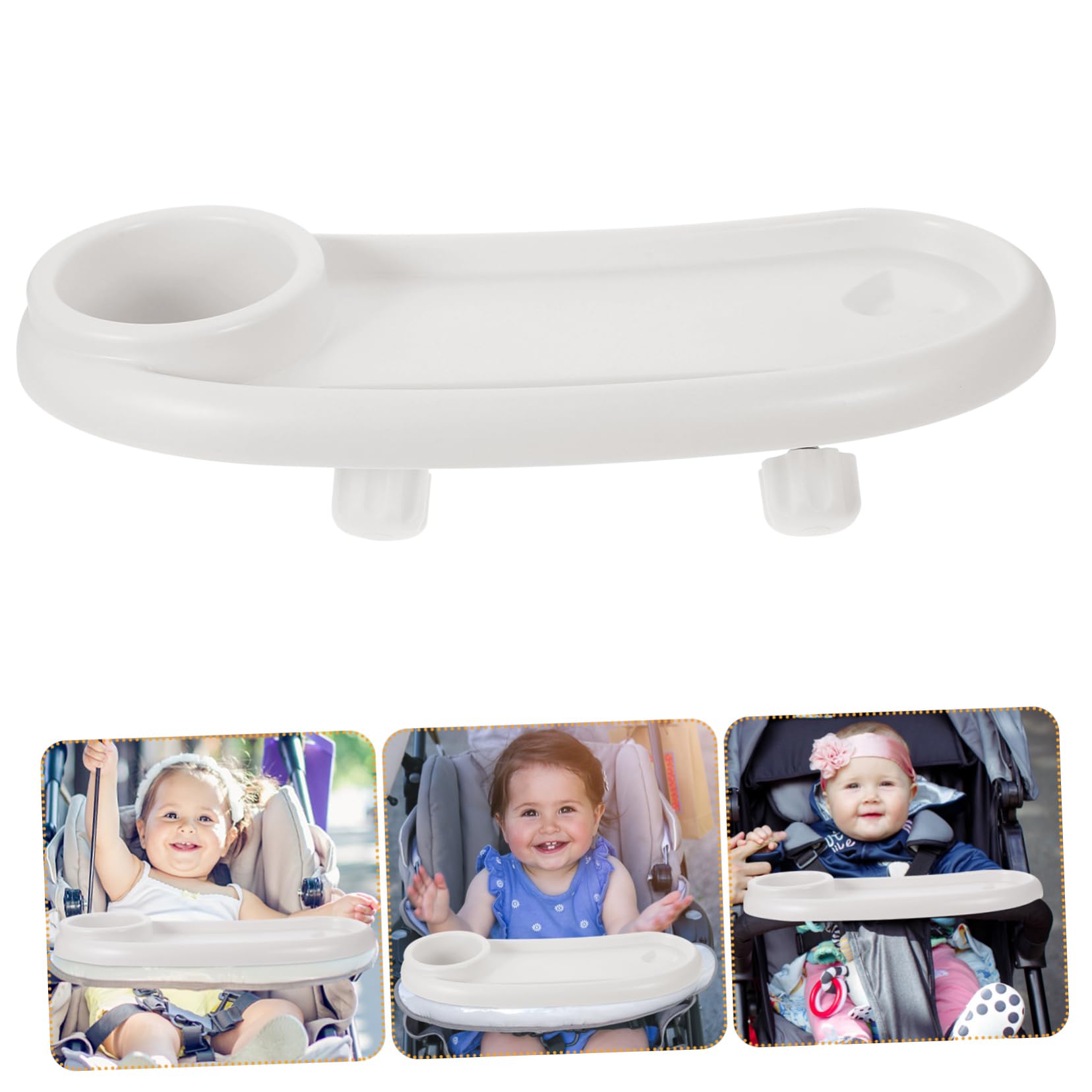 Bandeja para Cochecito de Bandeja Desmontable con Soporte para Bebidas para Merienda Infantil de Instalar y Limpiar Accesorio Práctico para Carritos