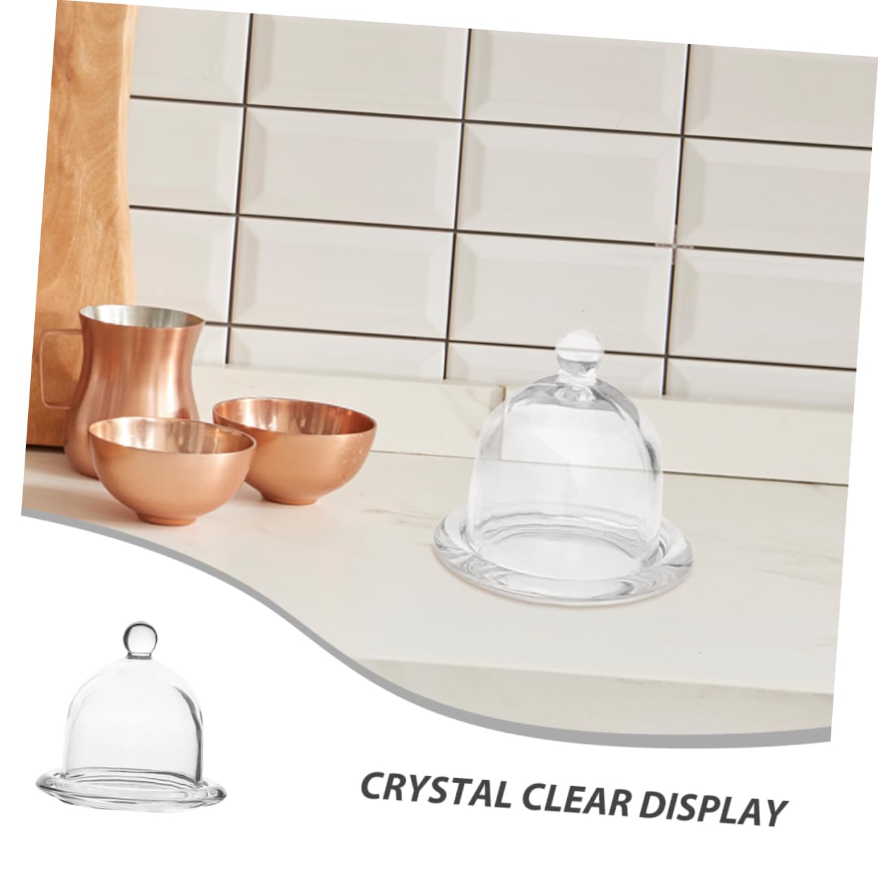 2piezas Cubierta de Cúpula de Postre Transparente con Plato Base, Soporte para Tartas con Protección Antipolvo, para Cupcakes, Cookies y Fiestas