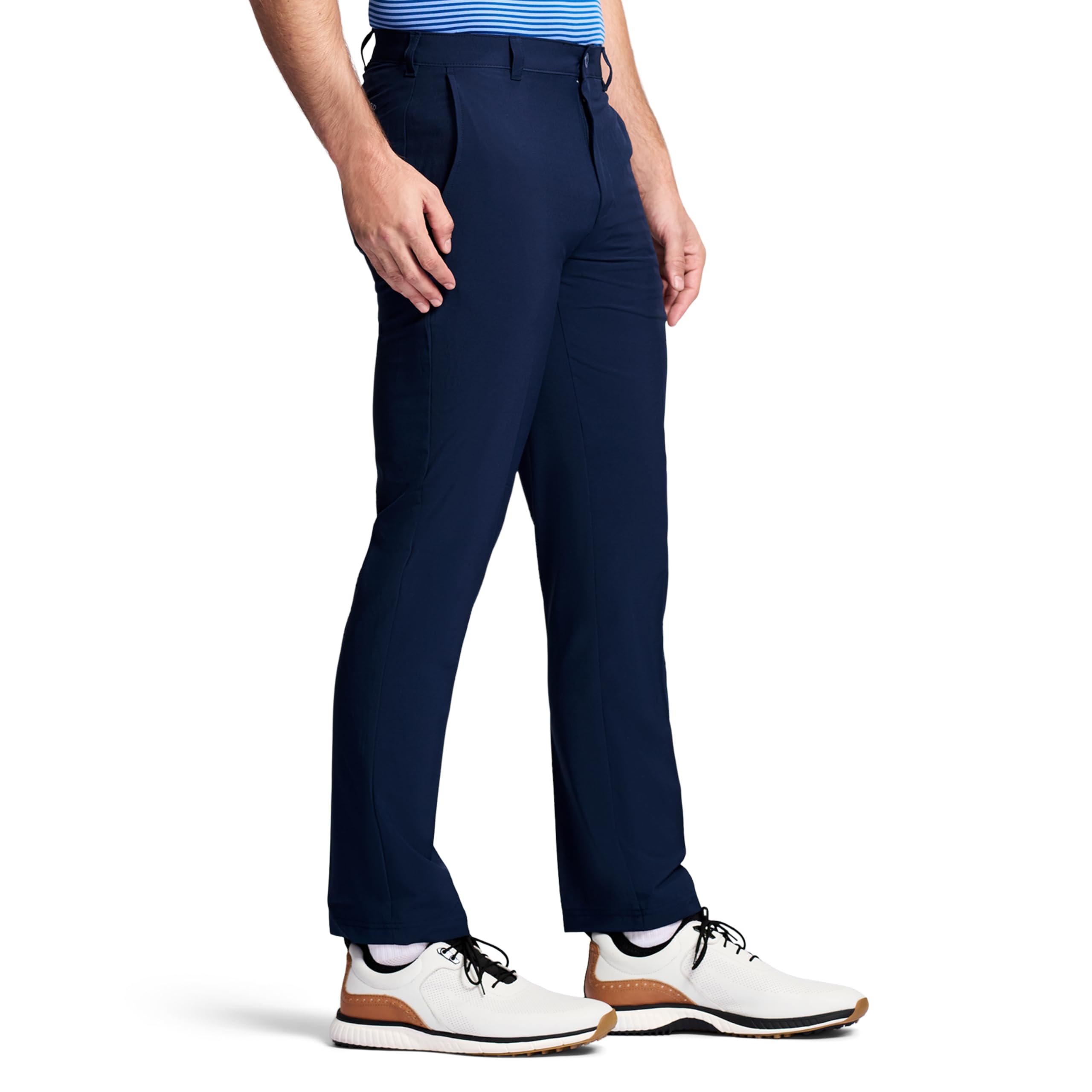 Izod Pantalones de Golf Swingflex de Corte Recto Y Parte Delantera Plana - Pantalones Informales Hombre