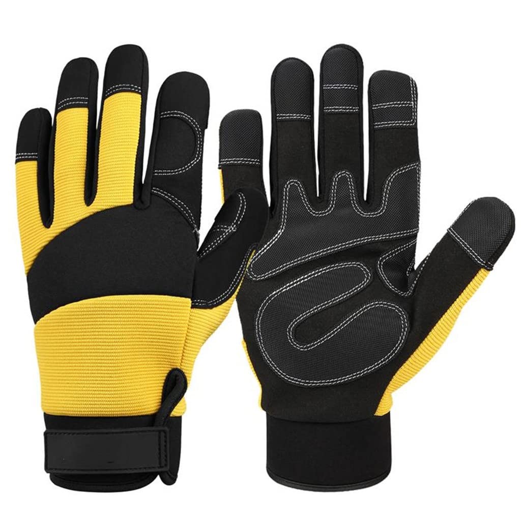 Garden Work Gloves Mechanical Unisex Gardening Glove Working Welding Safety Protective Sports(A,L)
