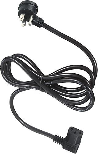 Miniatura 2 de KUNCAN Cable de alimentación universal para computadora, 6 pies5.9 ft, NEMA 5-15P, enchufe plano a IEC 60320 C13, conector tipo ángulo izquierdo,