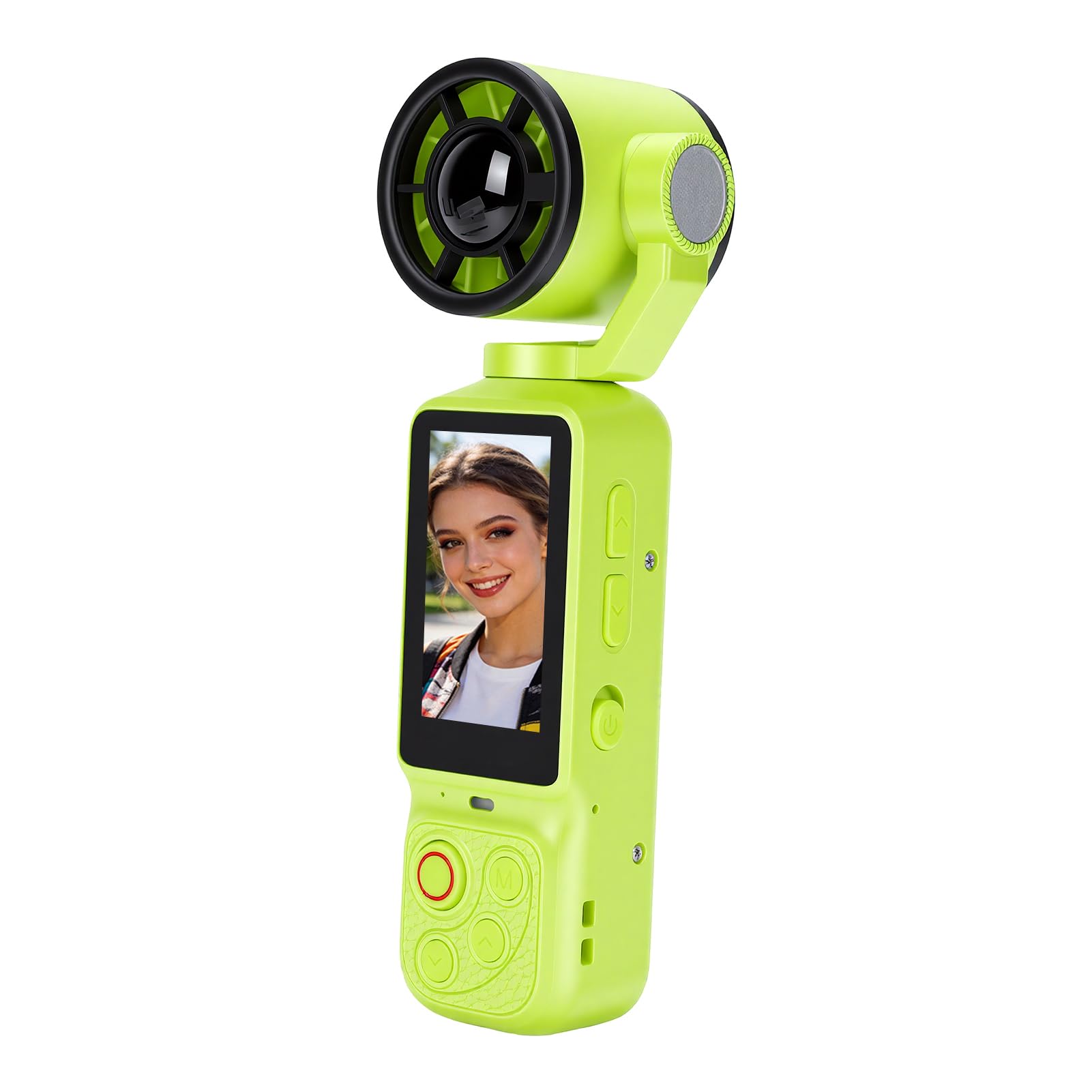 Bewinner 4K Action Camera with Fan for Travel Sports Vlogging (Green) | ABS Vlog Camera, 180 Degree Rotatable Lens 1.97 Inch Screen 2000mAh Portable Video Camera-image-48