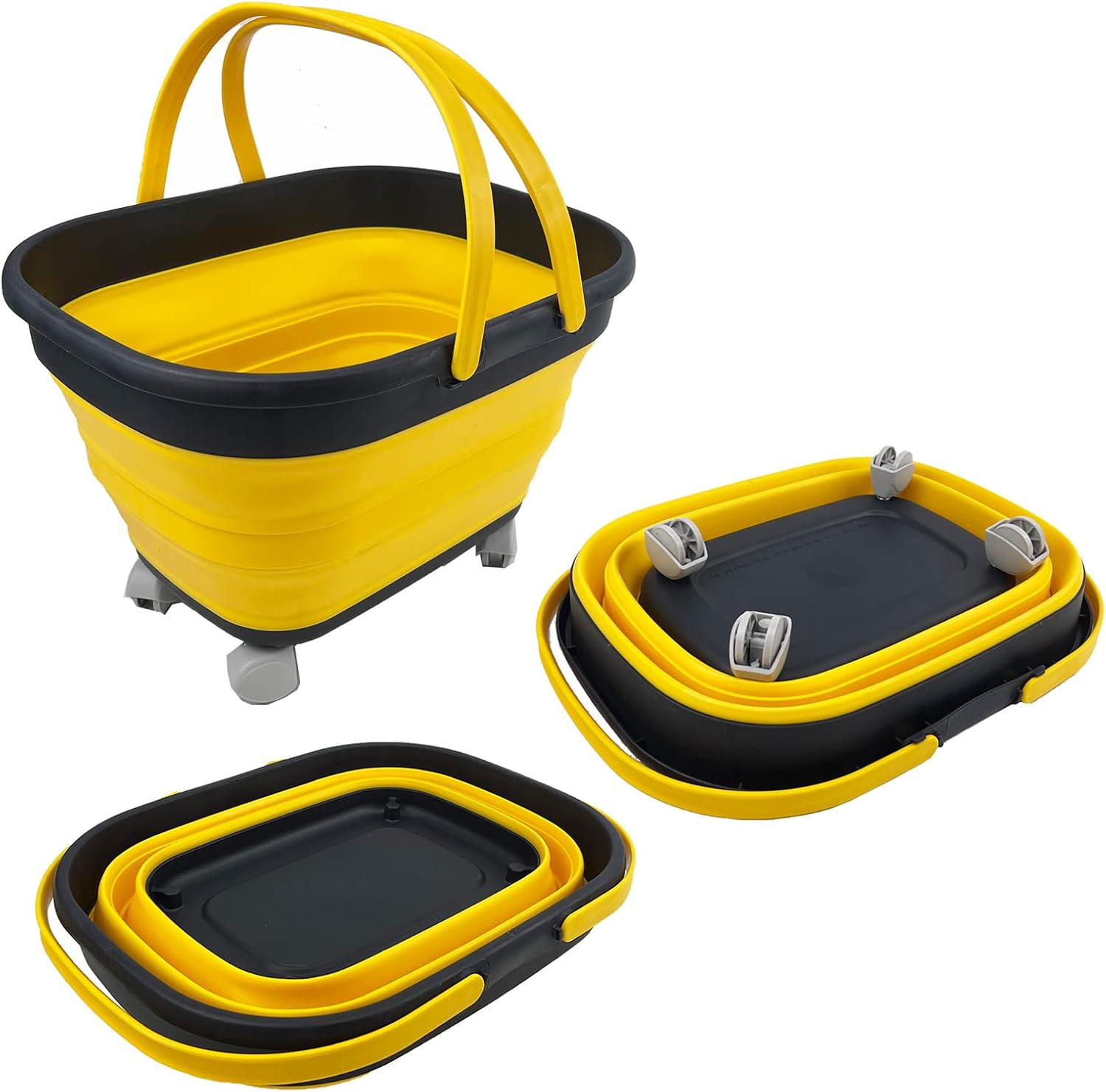 SAMMART 17L Collapsible Basket with Handle Portable Outdoor Picnic