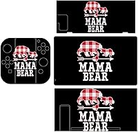 Vista 1 de Buffalo Plaid Mama Bear - Calcomanía para consola de interruptores y Switch Lite, juego completo