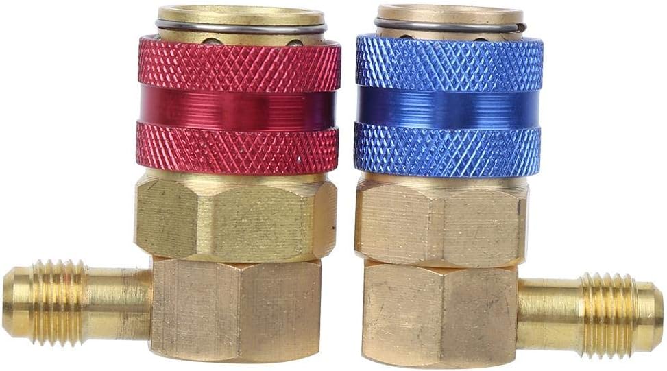 Air Conditioning Quick Connector, R134A Air Conditioning Quick Coupler 90 Degree Connector Adapter Accessories Air Conditioning Supplies Not Adjustable