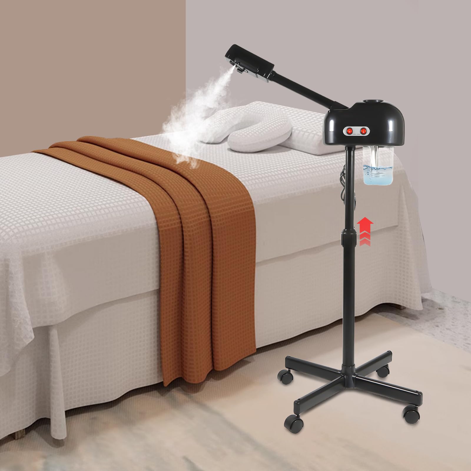 Vaporizador facial, inhaladores eléctricos, sauna facial de ozono, vaporizador con cabezal giratorio de 360 ° y depósito de agua de 750 ml, para el hogar, salón de spa