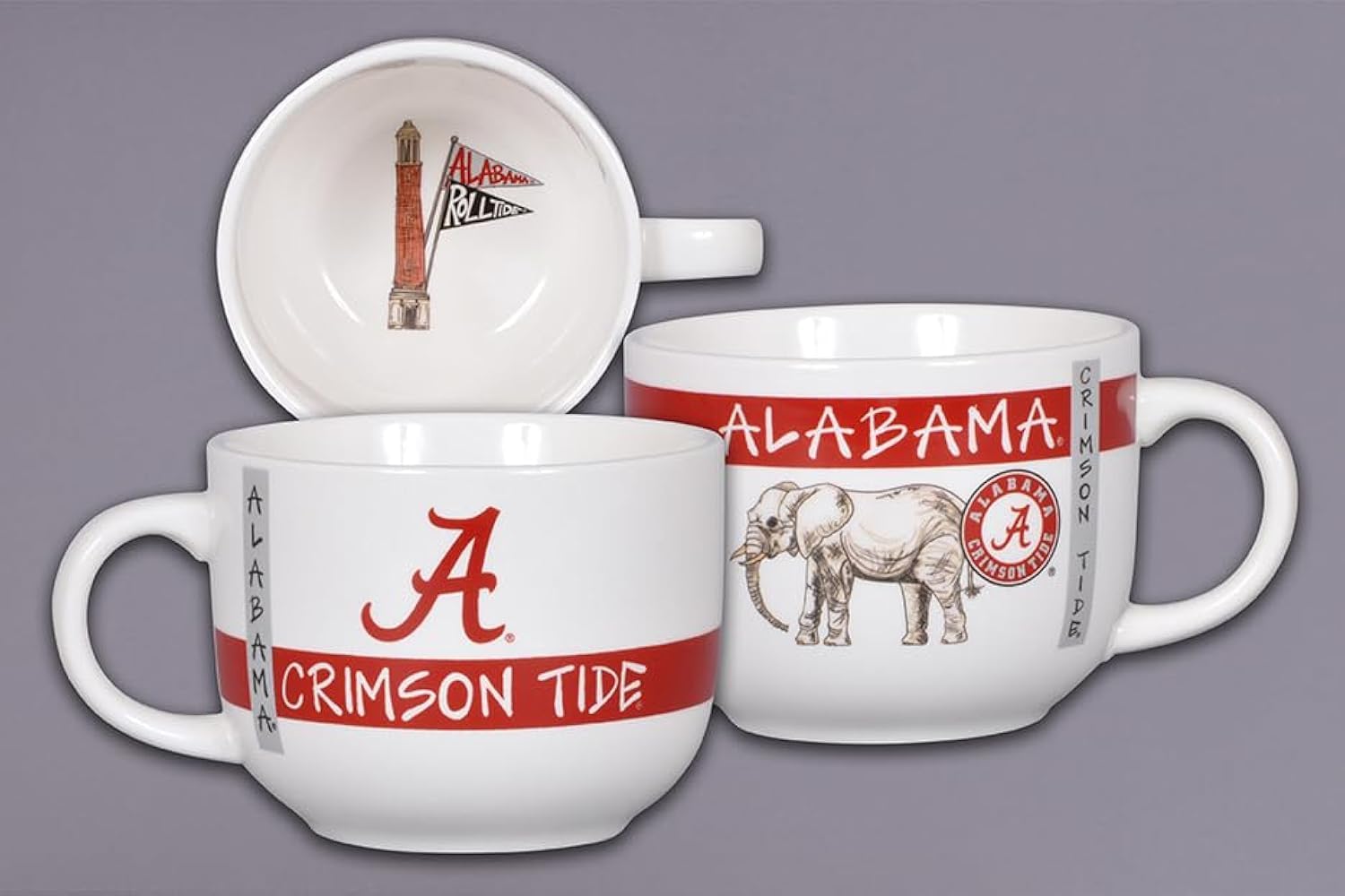 Magnolia Lane University of Alabama Oversized Ceramic Mug Ideal for Soup, Cappuccino, Coffee, and Desserts- Gift for Students, Alumni, and Everyday Fans- Show Your SEC NCAA School Spirit