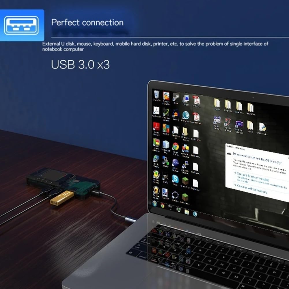 Estación de acoplamiento con consola y teclas macro para USB-C PD