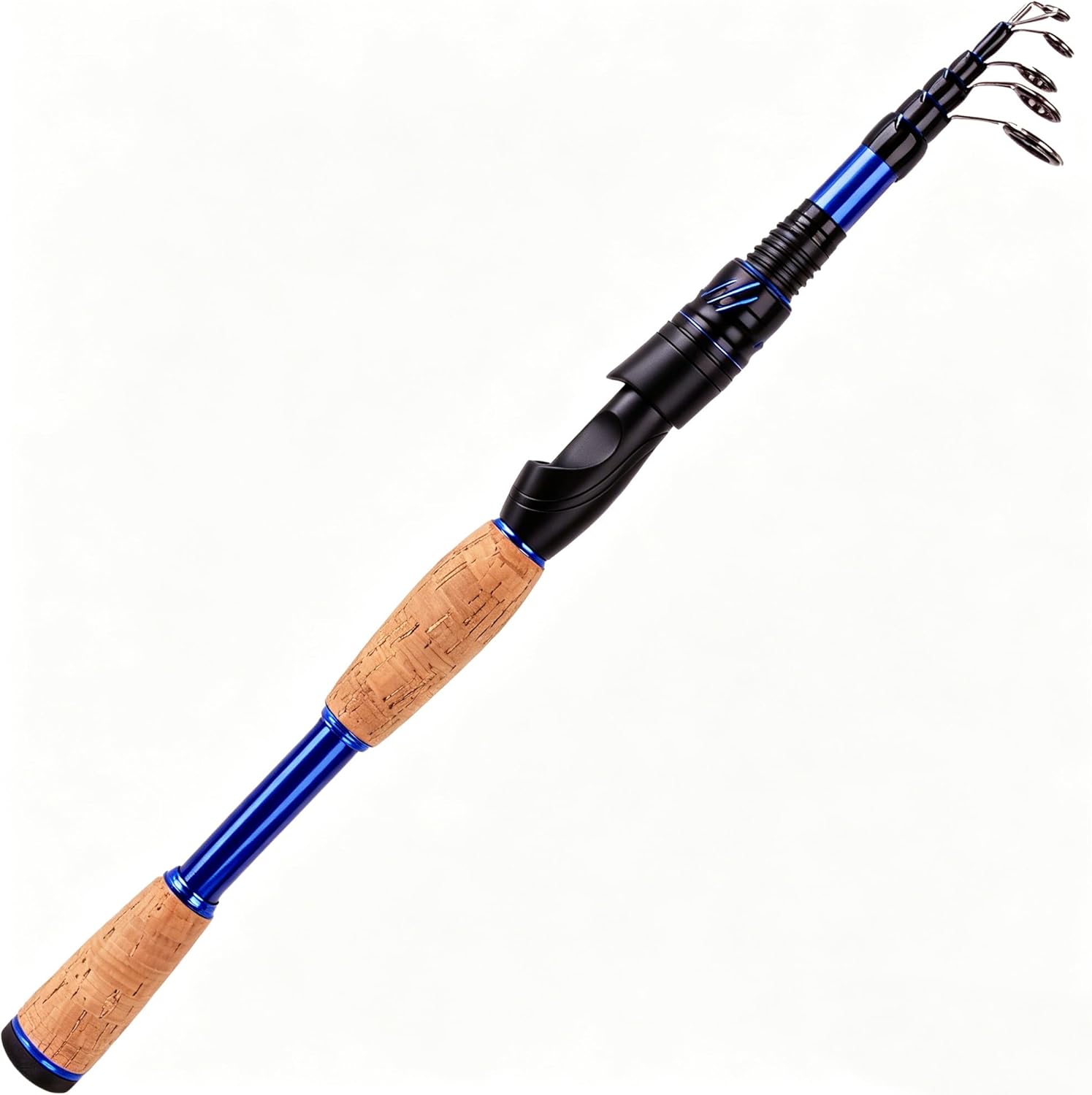 Portable Fishing Rods,Telescopic Spinning Rod with 24T Carbon Blanks & Solid Carbon Tip, Cork Handle Collapsible Rods, Easy to Travel