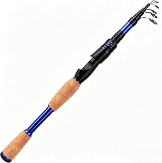 KULPORT KPB1 Telescopic Spinning Fishing Rod - 24T Carbon Fiber, Cork Grip, Portable Collapsible for Travel