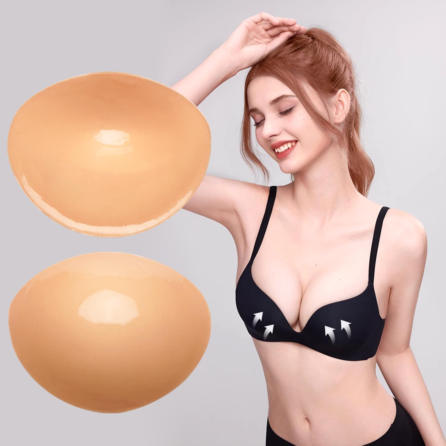 Double-Sided Sticky Bra Insert Pads, Lightweight Invisible Adhesive Bra Padding Push up Breast Enhancement Reusable - Image 6
