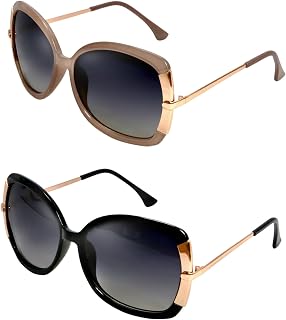 Polarized Sunglasses for Women, Retro Sunglasses with UV400 Protection | Lightweight Women Sunglasses for all day use
