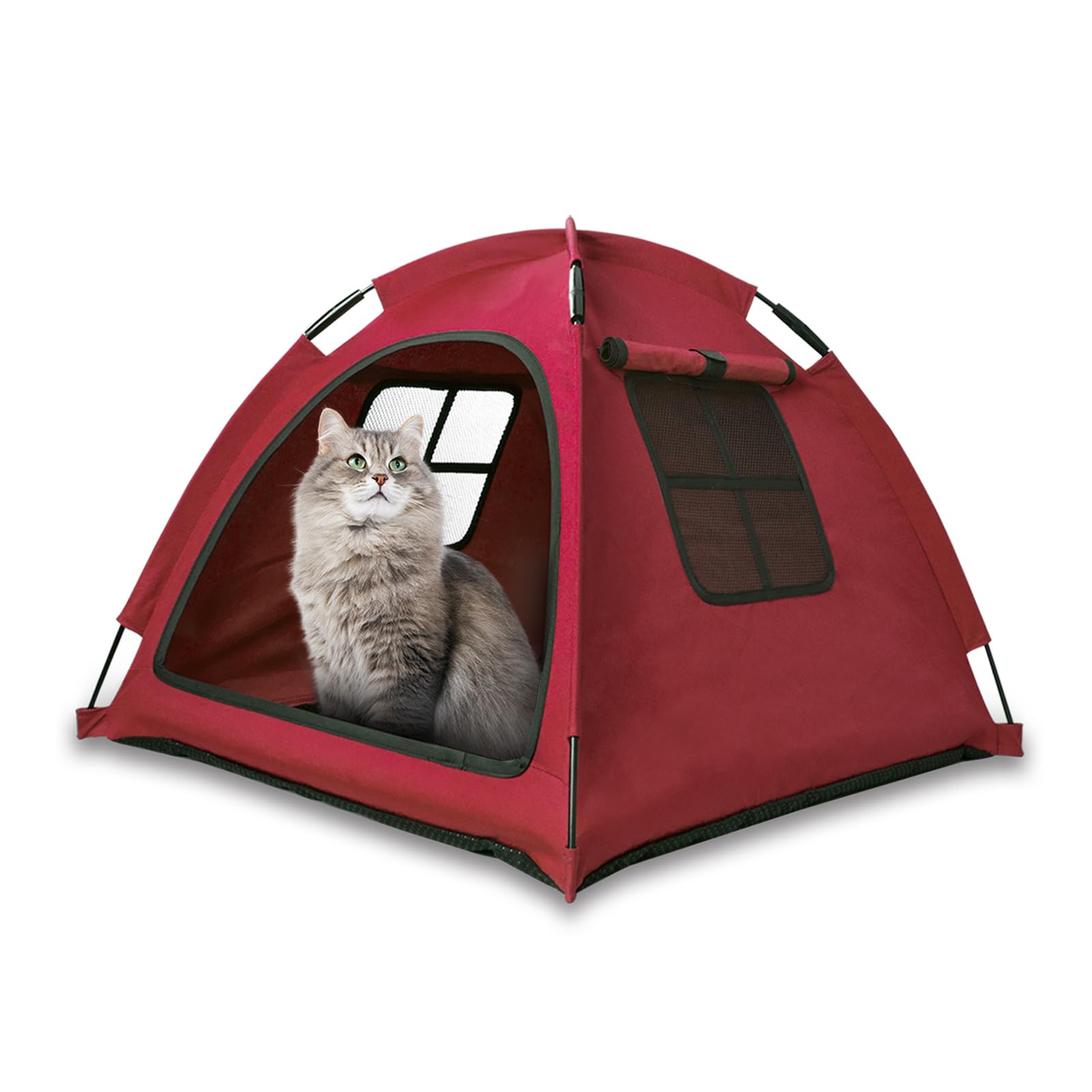 Nockovi Portable Pet Tent House for Indoor & Outdoor Use, Easy Access Cat Nest Without Door Flap