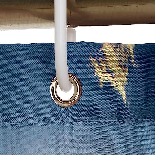 Rideau de douche grand format polyester imperméable avec anneaux inclus - 4