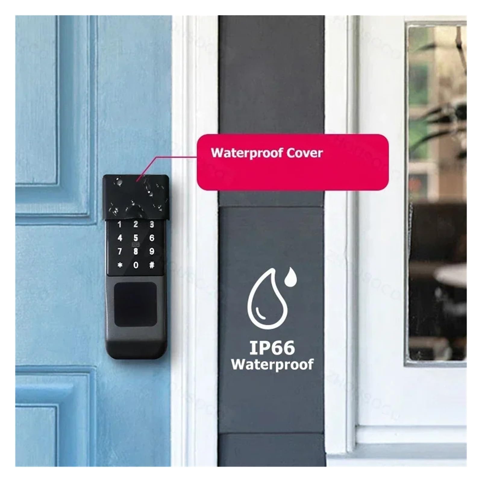 Blokada Z Użyciem Linii Papilarnych Wodoodporny Pilot Wi-Fi Tuya Bluetooth TTLock Karta Aplikacji Cyfrowy Kod Keyless Elektroniczny Inteligentny Zamek Do Drzwi Wysoki Poziom BezpieczeńStwa(C-4)