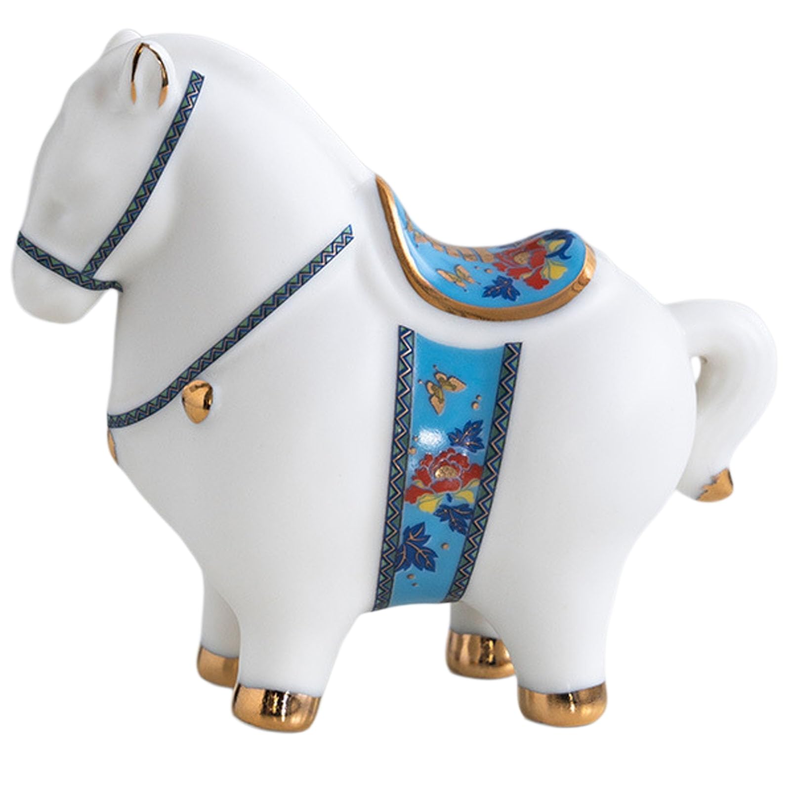 YXCQHZM Horse Decoration, Decorative Statue Horse, Chinese Feng Shui Decorative Statue Figures for Wealth And Success, Good Luck Gifts Horse Ceramic Statue (C)