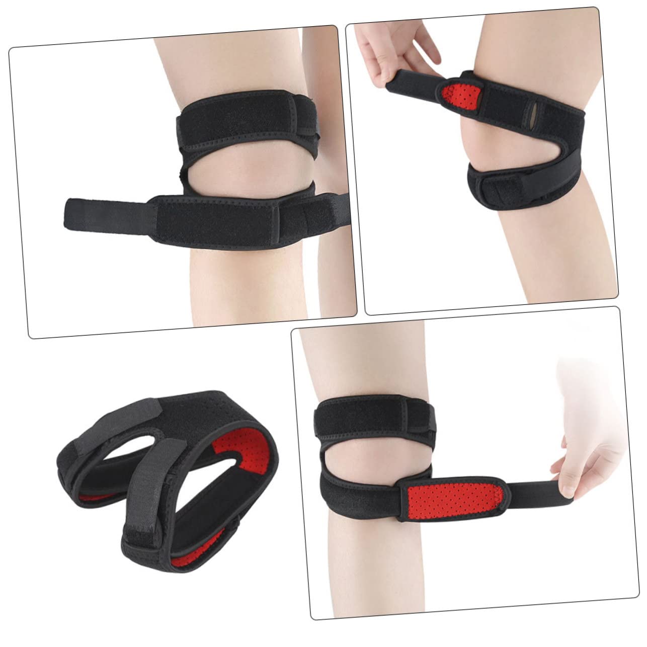 FRCOLOR Sports Knee Brace Patella Strap Wear-resistant Lightweight Design for Running Hiking Basketball Breathable Knee Support for Men Women