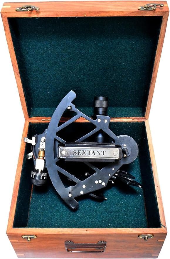 Marcos Nautical Sextant Solid Aluminum Sextant Marine Working Black Vintage Navigation Sextant Marine Sea Collectible Nautical Telescope Navigational Instrument Telescope Home & Office Decor