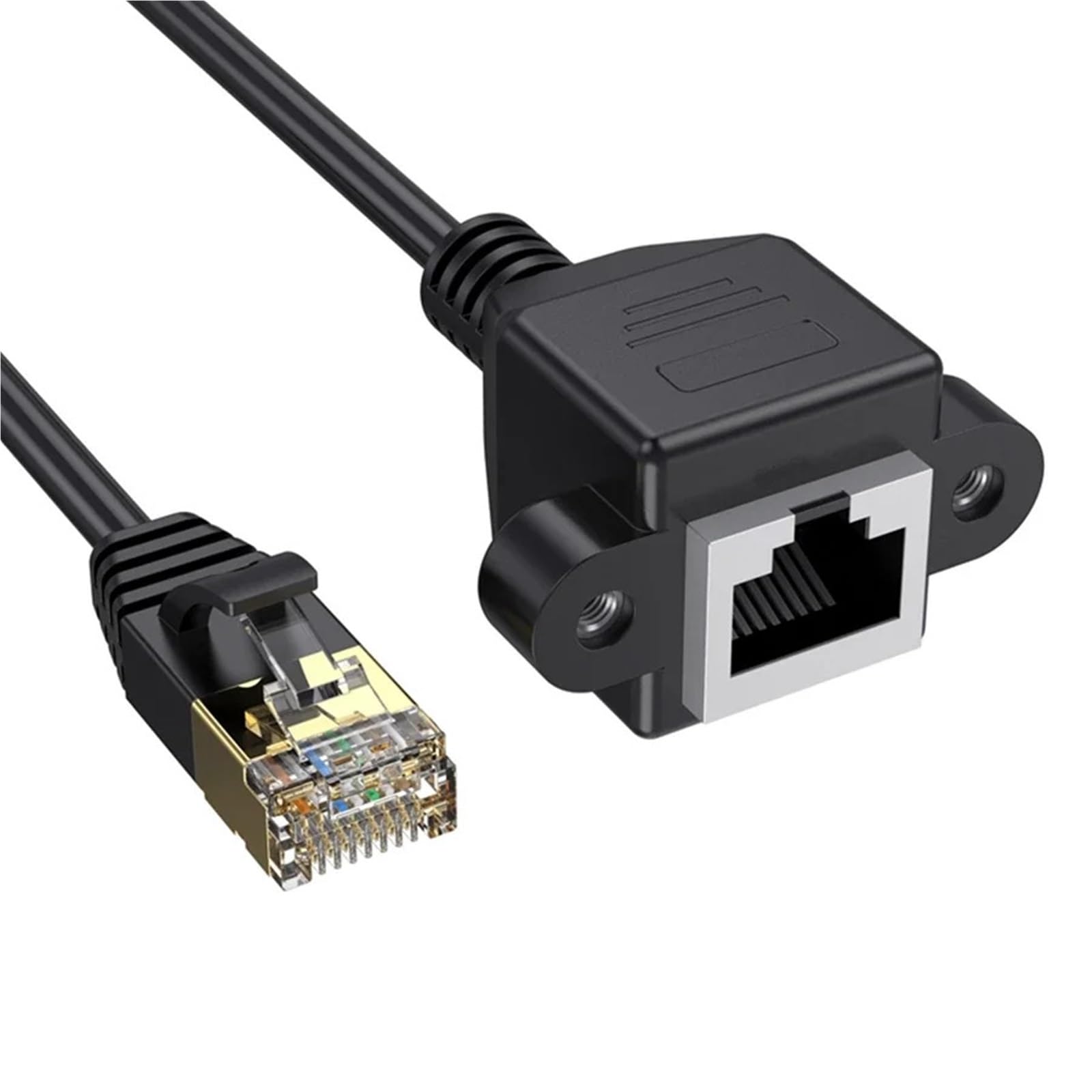 Cavo di prolunga di rete Ethernet CAT8 8 pin RJ45 40 Gbps 2000 MHz ad angolo di 90 gradi, da maschio a femmina, per laptop, PC, router, cavo computer (down_0,5 m)