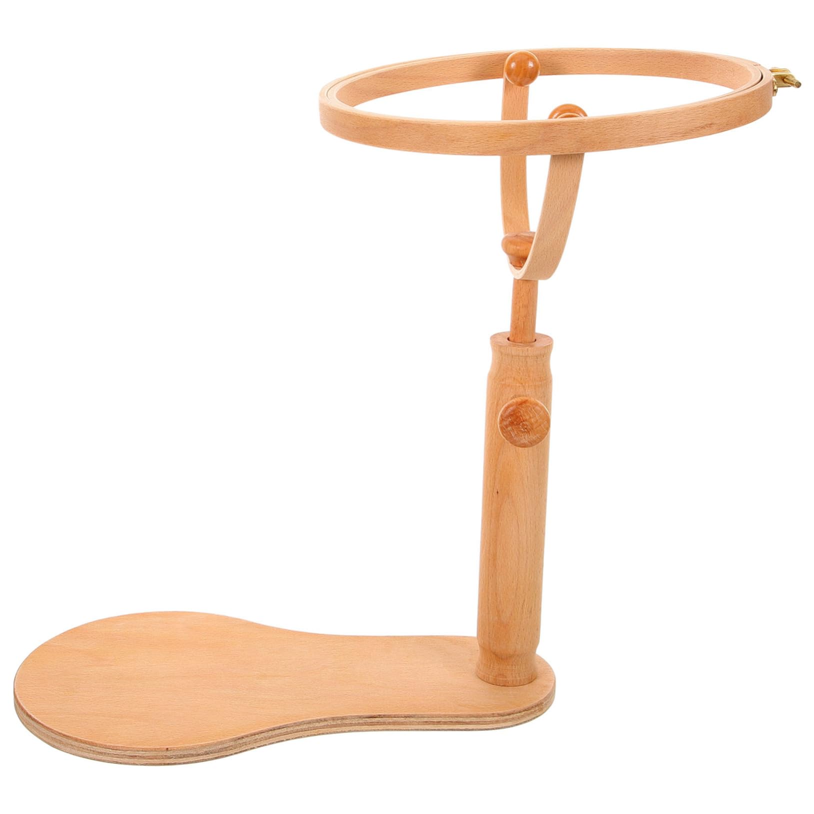 BEBEMOKO Solid Wood Cross Stitch Stand Embroidery Hoop Bracket Desktop Embroidery Frame