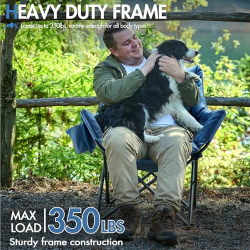 Silla Plegable para Camping Oversized Acolchonada Portal, Capacidad 350 lbs, Azul miniatura 5