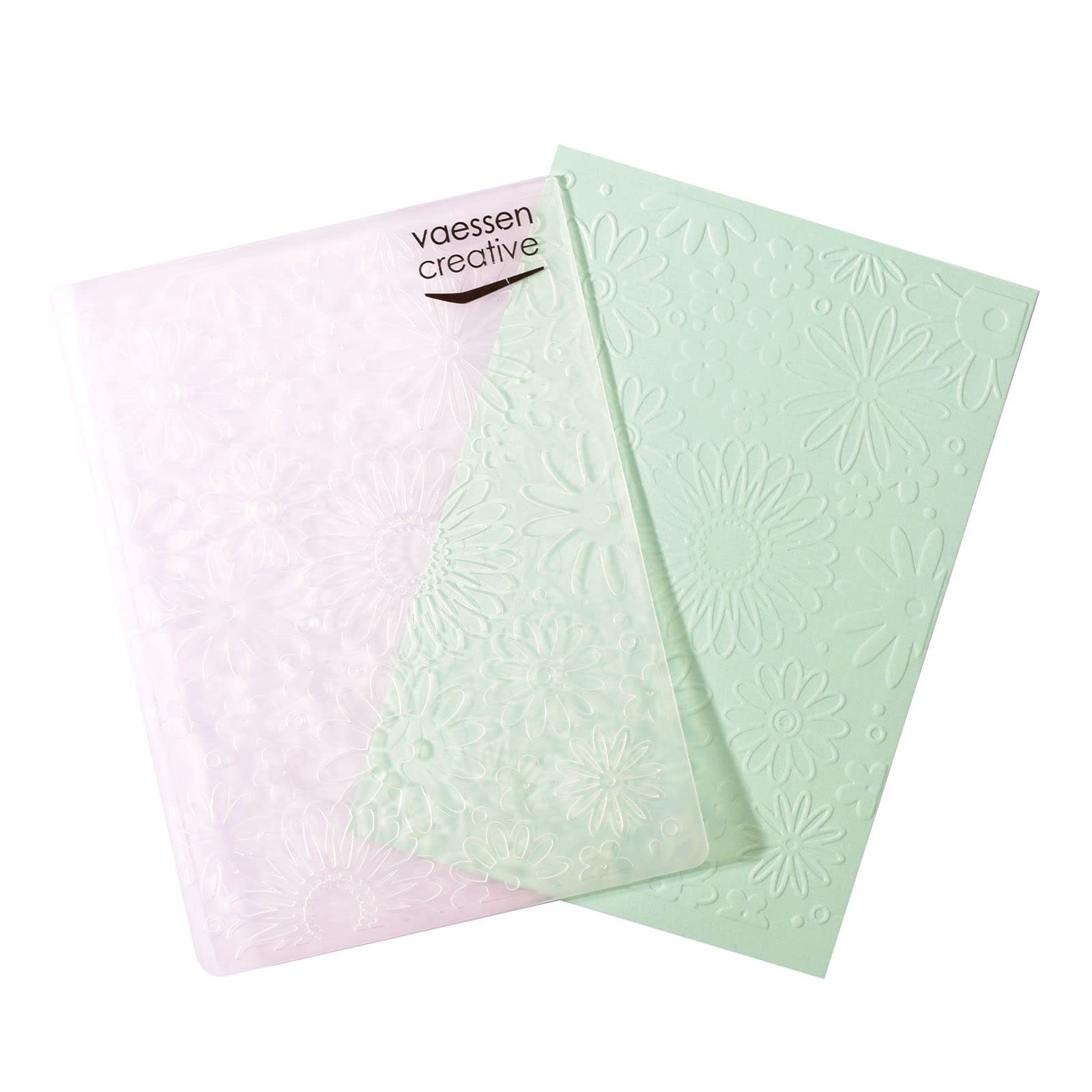 Vaessen Creative Carpeta de Embossing, Frenesí de Flores 14,6 x 10,8 x 0,5 cm, 1 pieza, para Tarjetas de Cumpleaños, Tarjetas de Nacimiento, Tarjetas de Navidad y Manualidades con Papel