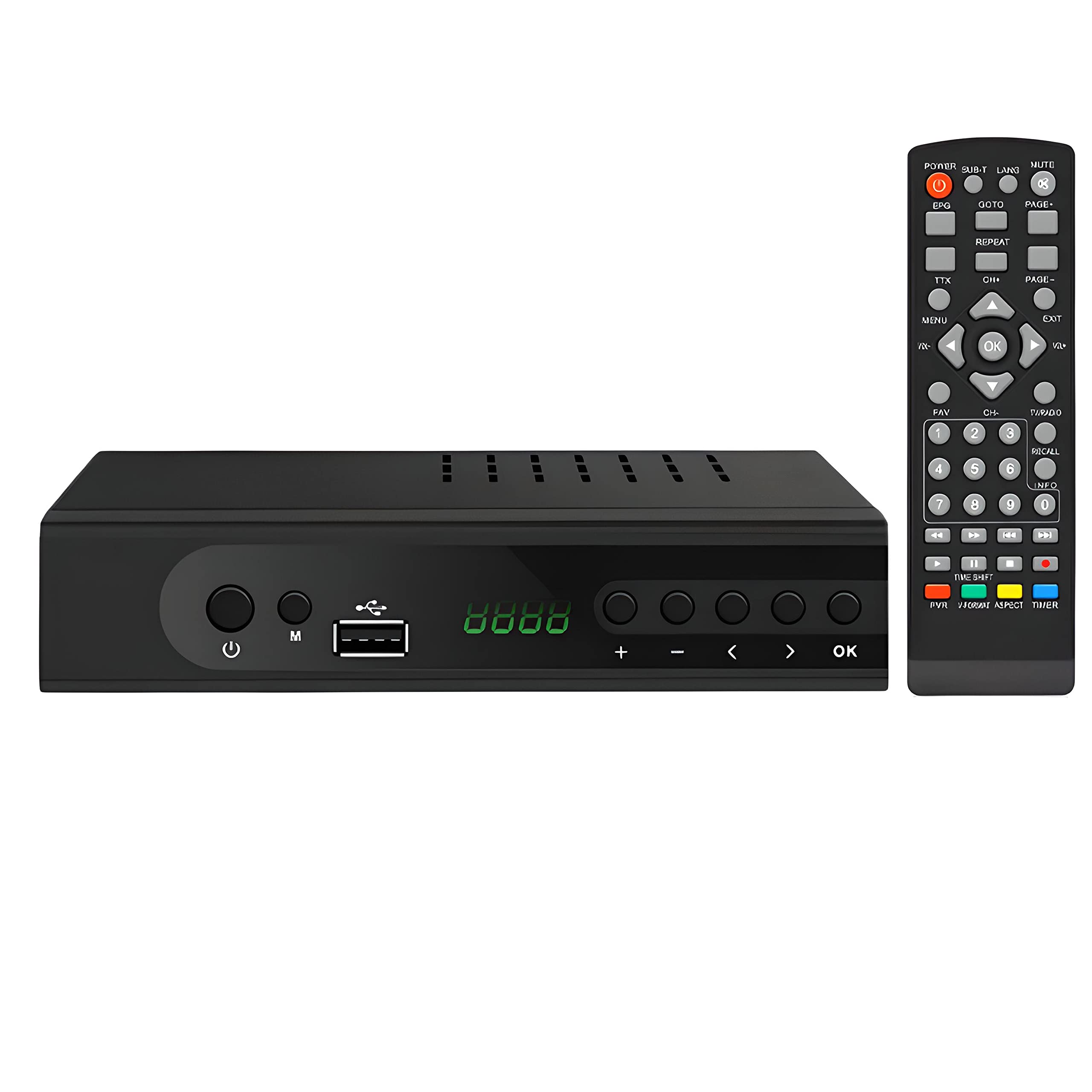 Retoo Décodeur, Tuner TV Numérique Terrestre, Récepteur Numérique Haute Définition Full HD 1080p, Télécommande Universelle, 3D, USB 2.0, Affichage Led, HDMI V1.4b, SCART, 240V, 50Hz/60Hz, DVB-T DVB-T2