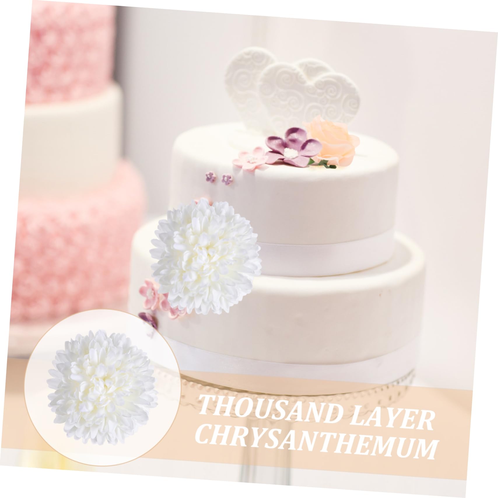 MAGICLULU 2 Sätze Simulierte Chrysanthemendekoration Herzstück Tischdekoration Gefälschte Chrysanthemen Hochzeitsdekoration Simulation Chrysanthemenblüte Plastik 50 Stück * 2