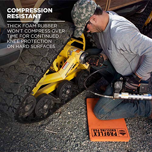 Image of Ergodyne ProFlex 380 Kneeling Pad, Foam Knee Cushion, Water Resistant Kneeling Mat, 14 inch x 21 inch x 1 inch, Orange, Standard