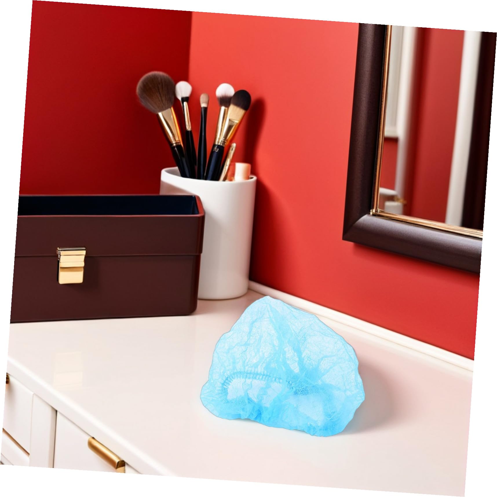 20pezzi Cuffie Monouso in Non Elasticizzato Per Pulizia Del Trucco e Doccia Design Facile Da Riporre Colore Blu