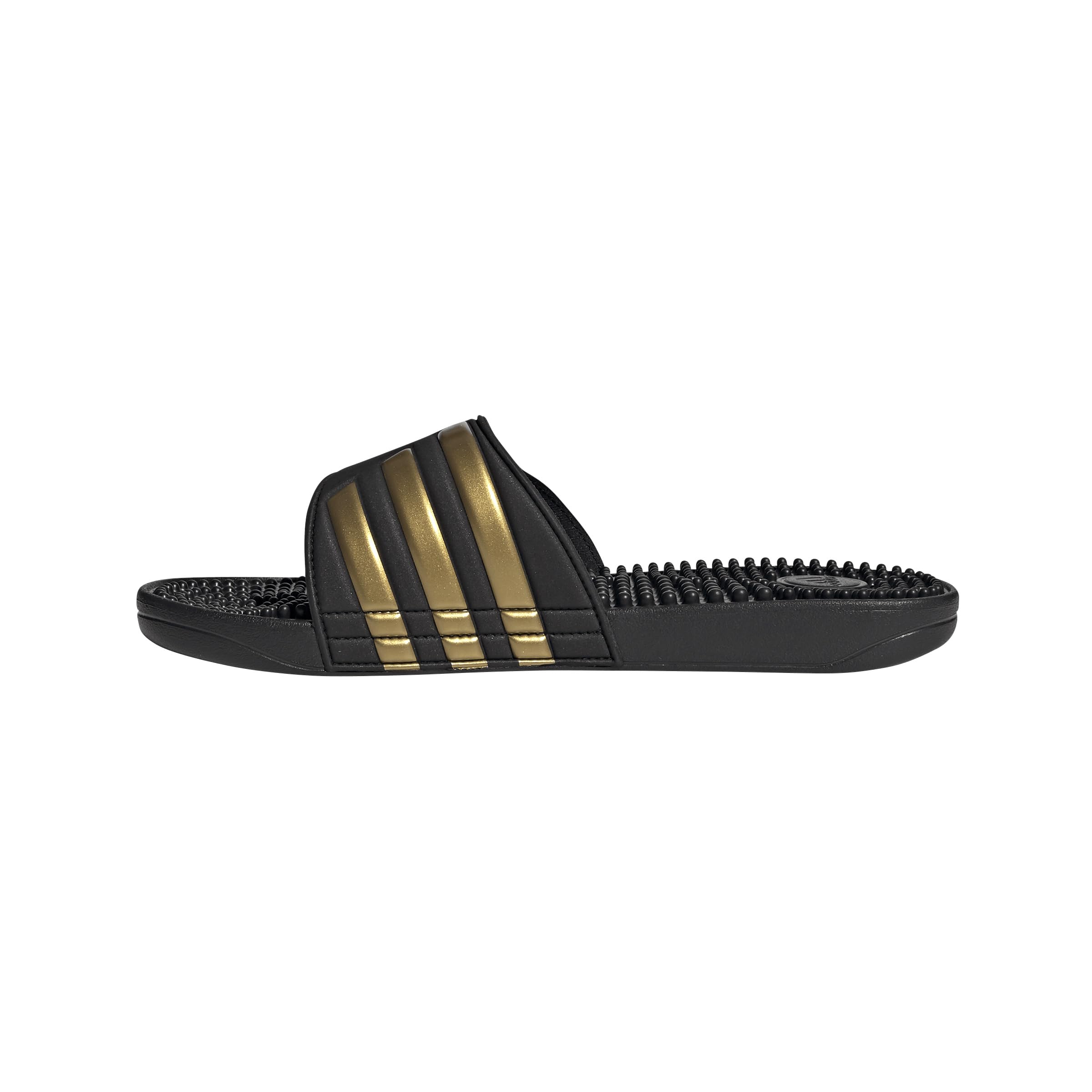 adidas Unisex Adissage Slides Slipper, Core Black / Gold Metallic / Core Black, 39 EU