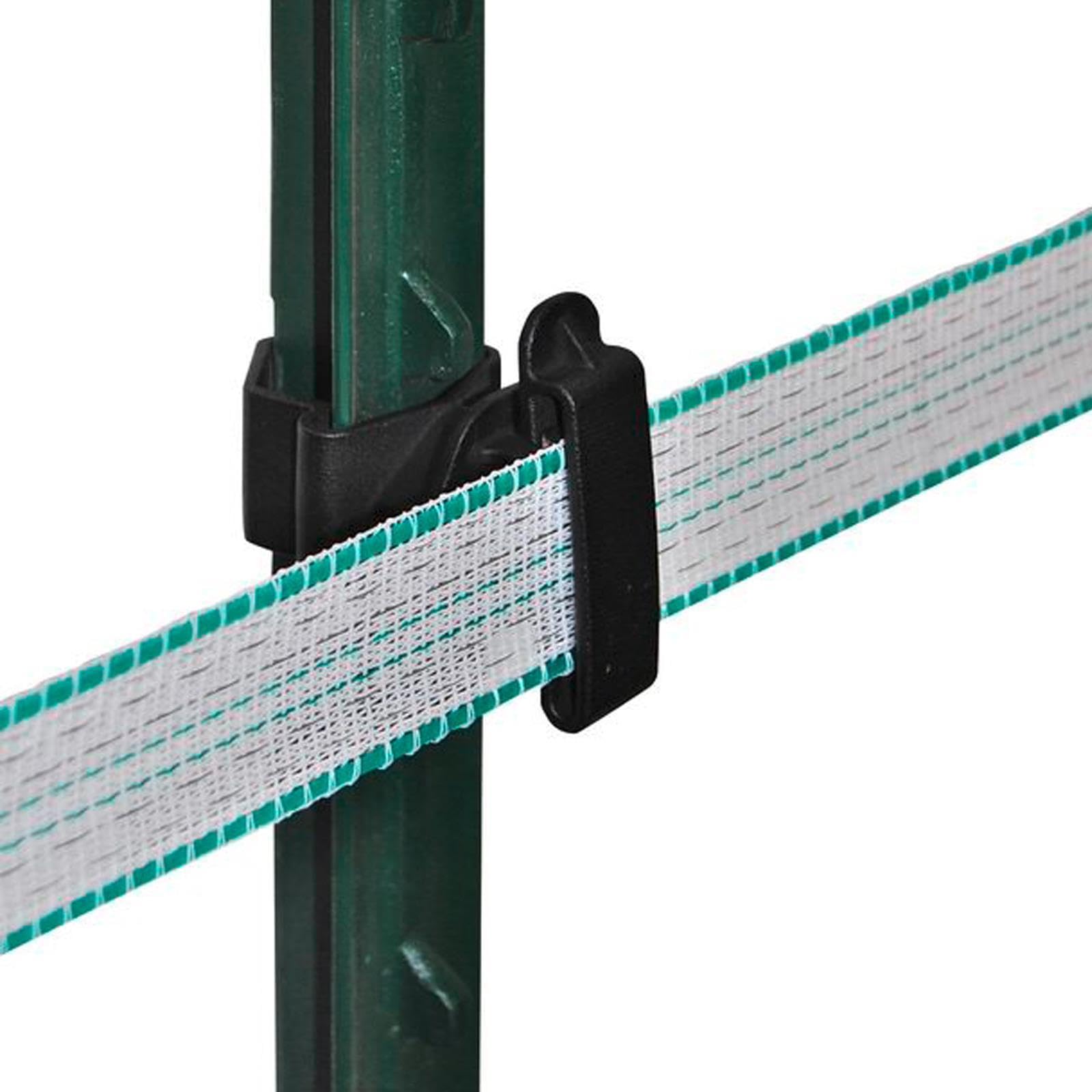 Agrarzone Lot de 25 isolateurs à large bande pour poteaux en T - Noir - Isolateurs robustes - Idéal pour les poteaux de clôture de pâturage - Isolateur en T pour ruban de clôture