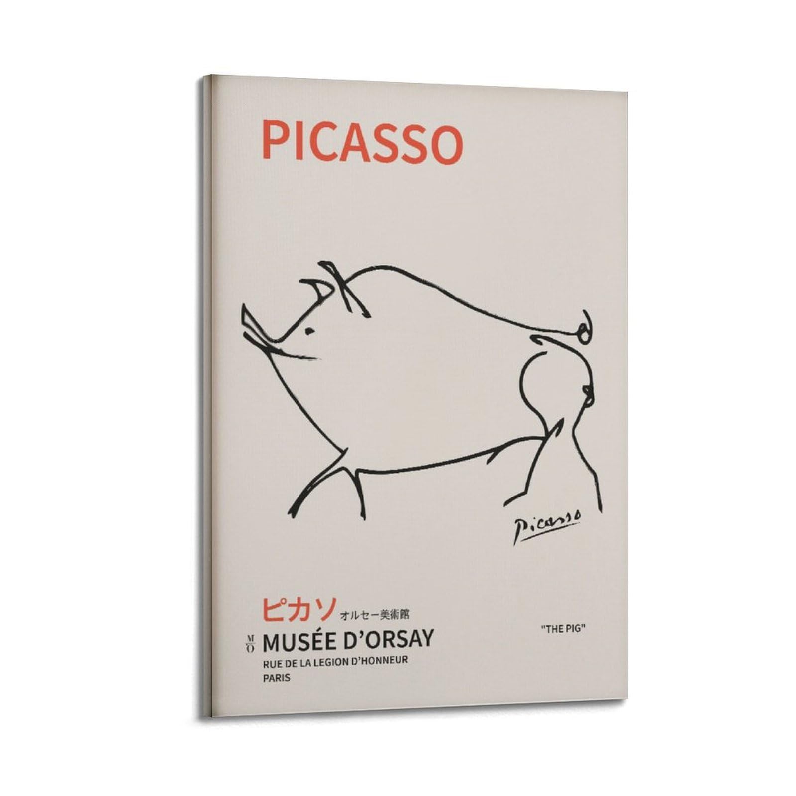 xiaoxiaoshen Picasso - Pig, Line Drawing Bedroom Vintage Gallery Canvas Poster Wall Art Prints Room Aesthetic Murals Bedroom And Living Decorations 20x30inch(50x75cm)