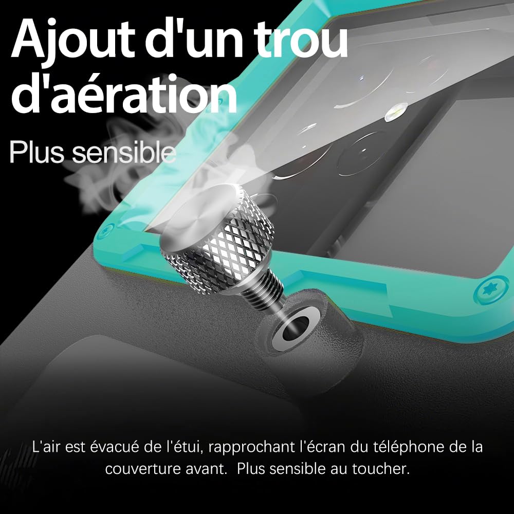 Pochette Étanche Universelle IPX8 - Coque Protection Plongée 15M - Compatible iPhone, Samsung, Huawei, Xiaomi, Oppo, Vivo, LG - Smartphones 4.7-6.8" - Housse sous-Marine (Noir/Bleu-Vert)