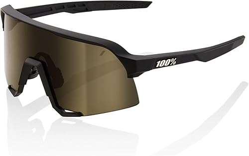 1 Gafas de sol de ciclismo 00% S3 Sport Performance (suave tacto negro - lente de espejo dorado suave)