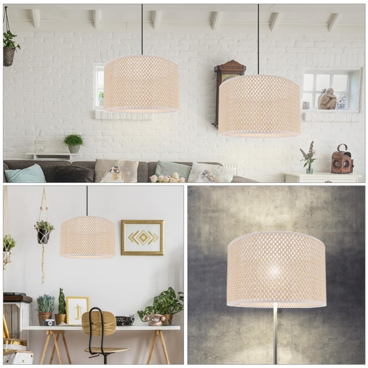 Gewebter Lampenschirm E27 Modern Elegant für Tischlampen
