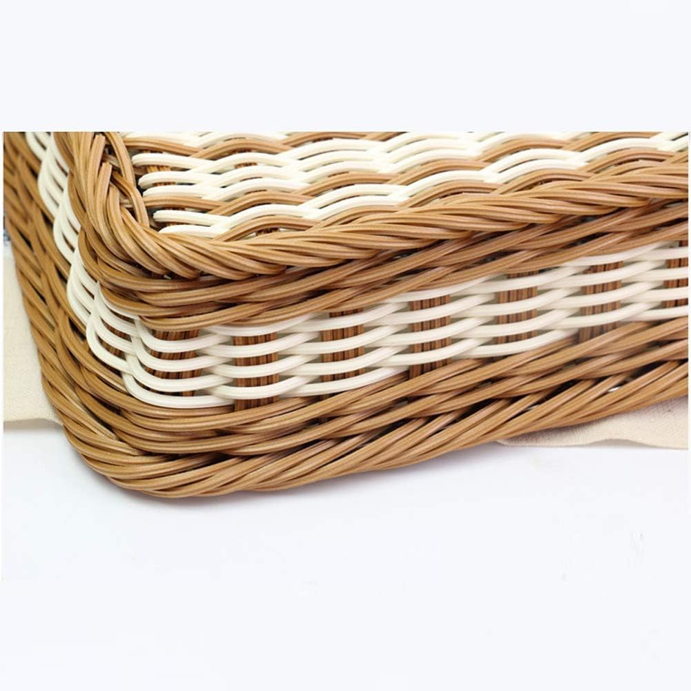 Onе-Dау Sаlе: Uр tо 80% оƒƒ 16 Inch Rattan Bread Basket Wicker Woven Rectangular Storage Basket Kitchen Bread Box Rattan Toys Storage Boxes Fruit Plate Trays Organizer Home Decor