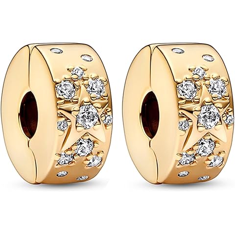 2Pcs Clip Charms for Bracelets 925 Sterling Silver with Cubic Zirconia Shell Pink P...