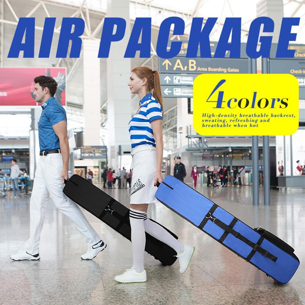 Golf Travel Bags with Wheels, Soft Sided Foldable Golf Club Travel Covers for Airlines, Golf Club Bag Protection, Extra Storage Pocket