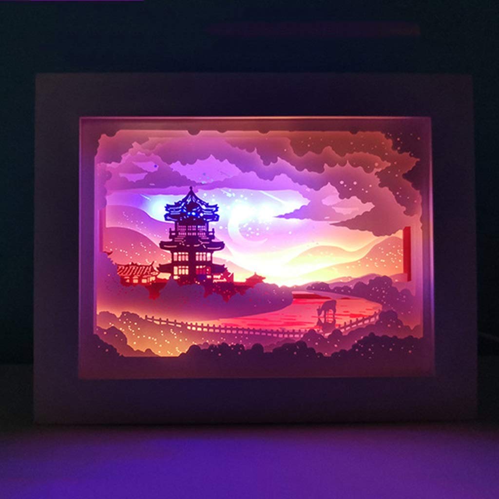 Amazon.com: QFFL 3D Shadow Box, Led Papercut Light Boxes