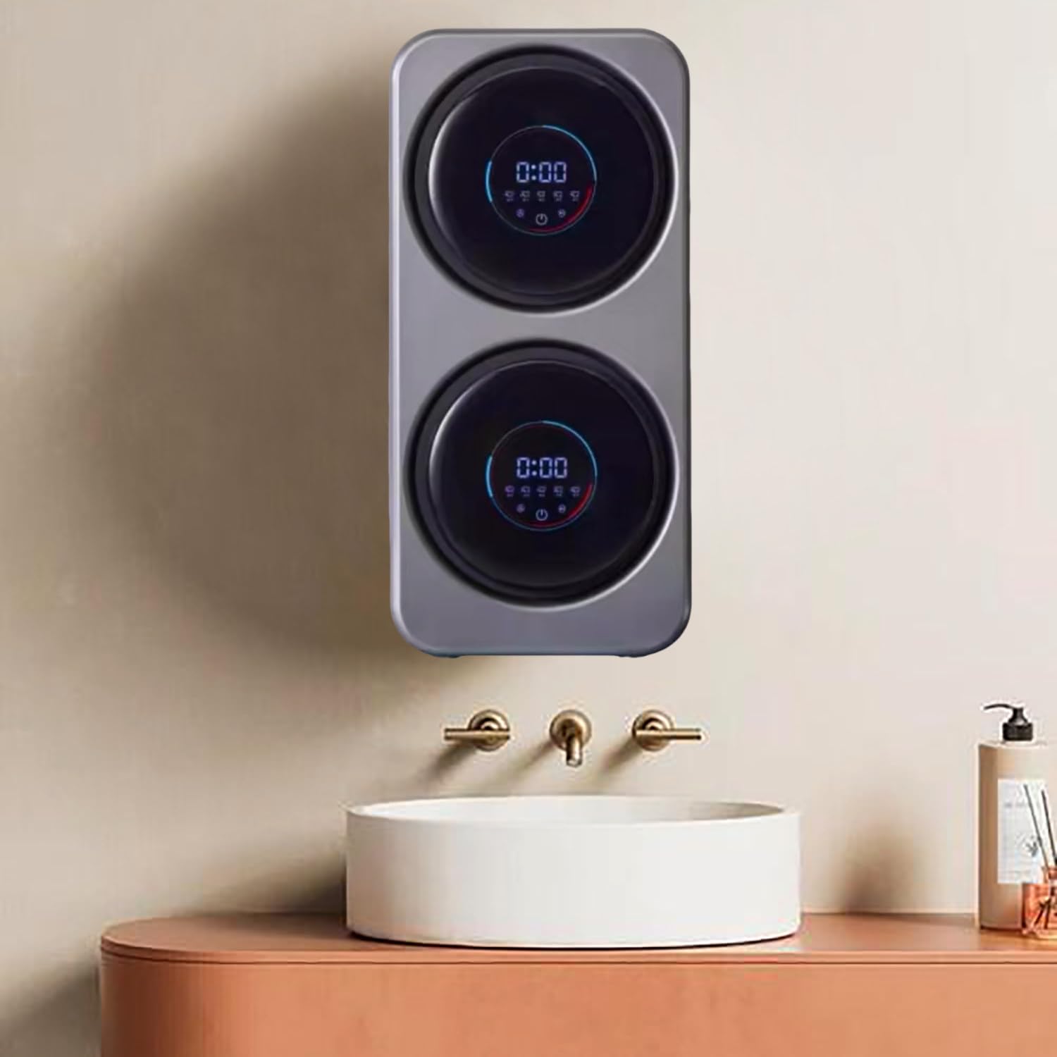 Tragbare 2-in-1-Mini-Waschmaschine und Trockner mit LCD-Touch-Panel, intelligenter Selbstreinigung, sanftes Waschen und Hochtemperatur-Trocknen für kleine Räume wie Wohnungen, Schlafsäle und